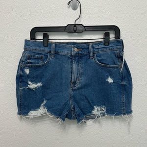 NEW Old Navy Mid Rise Boyfriend Distressed Jean Shorts